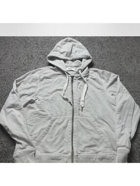 Buck Mason Light Gray Full-Zip Hoodie Medium